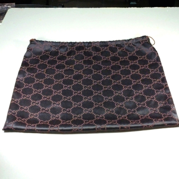 Gucci Silky Drawstring Dust Bag – Tan & Brown, Protective Luxury Storage Bag - Picture 2 of 11